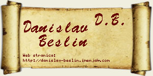 Danislav Bešlin vizit kartica